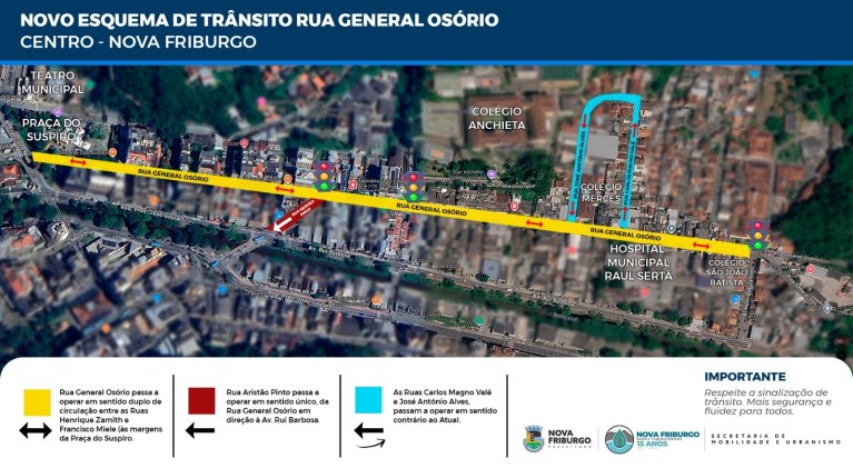 Rua General Osório terá mão dupla a partir de domingo (26)
